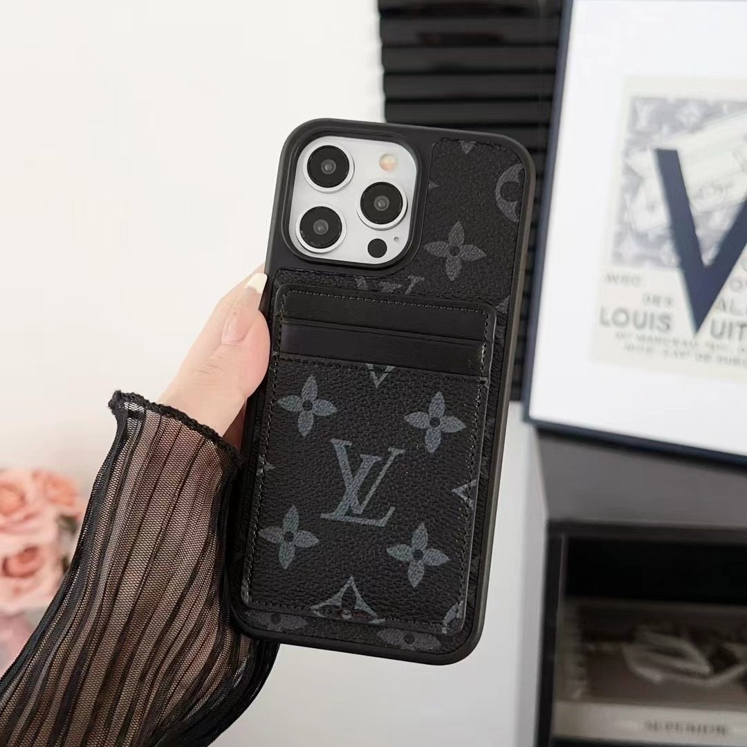 Louis Vuitton iPhone 11 ケース ブラック Black Louis Vuitton iPhone Case for 11 12 13 14 Pro Max Plus