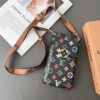 Louis-Vuitton iPhone 16 17 Pro Max LV Leather Phone Pouch Bag Case With Card Holder and Strap
