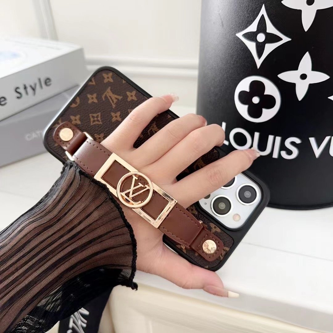 Louis Vuitton iPhone 16 Pro Max Case With Strap Handle LV Logo |