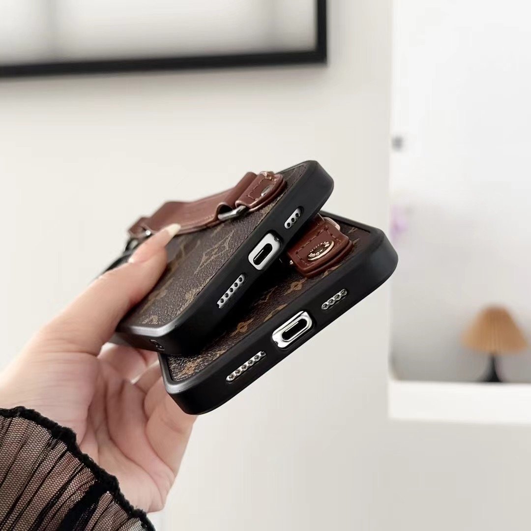 Louis Vuitton iPhone 16 Pro Max Case With Strap Handle LV Logo |