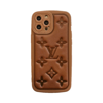 Louis Vuitton LV Logo Leather Case iPhone 15 14 Pro Max