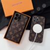 Louis Vuitton iPhone 17 16 Pro Max Leather Case With Magsafing Wireless Charging
