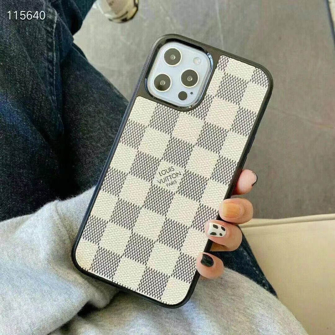 Louis Vuitton LV iPhone 16 Plus 15 Pro Max Leather Case With LV Logo