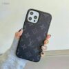 Louis-Vuitton iPhone 17 16 Pro Max Leather Phone Case LV Logo