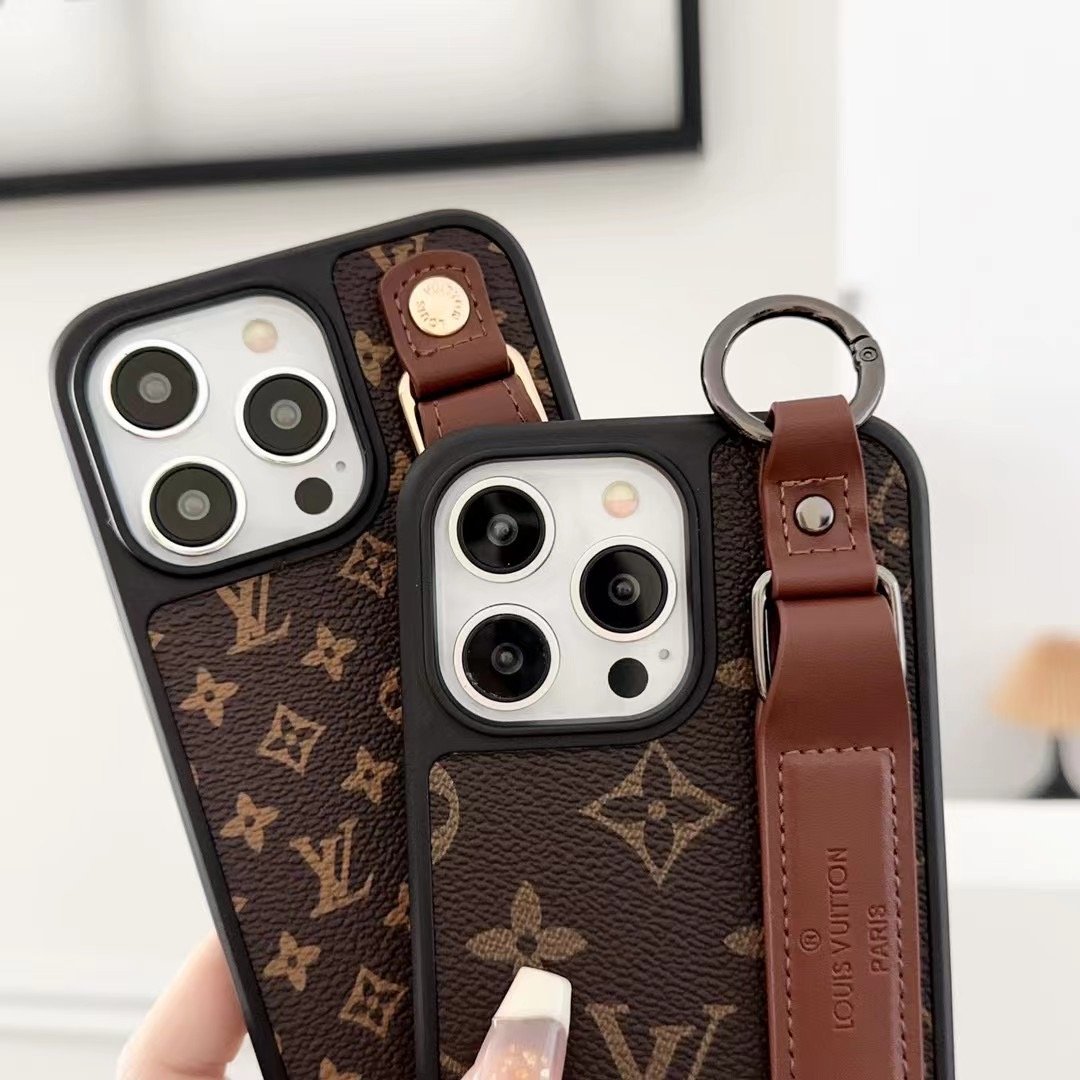 Louis Vuitton iPhone 16 Pro Max Case With Strap Handle LV Logo |