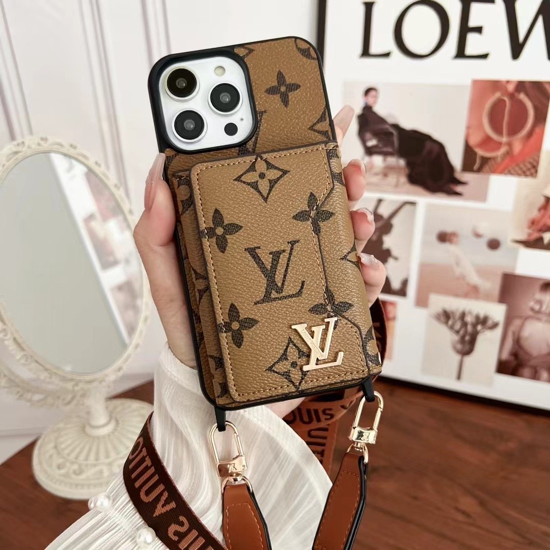 Louis Vuitton Case For iPhone 17 16 15 14 Pro Max With Leather