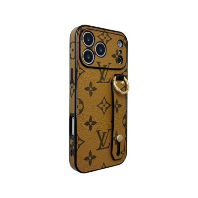 Louis Vuitton iPhone 17 16 Pro Max LV Leather Case With Holder Hand Strap