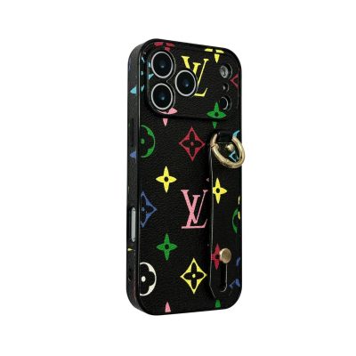 Louis Vuitton iPhone 17 16 Pro Max LV Leather Case With Hand Strap