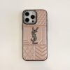 iPhone 17 Pro Max YSL-Yves Saint Laurent Case iPhone 16 14 15 Pro Max Leather Case