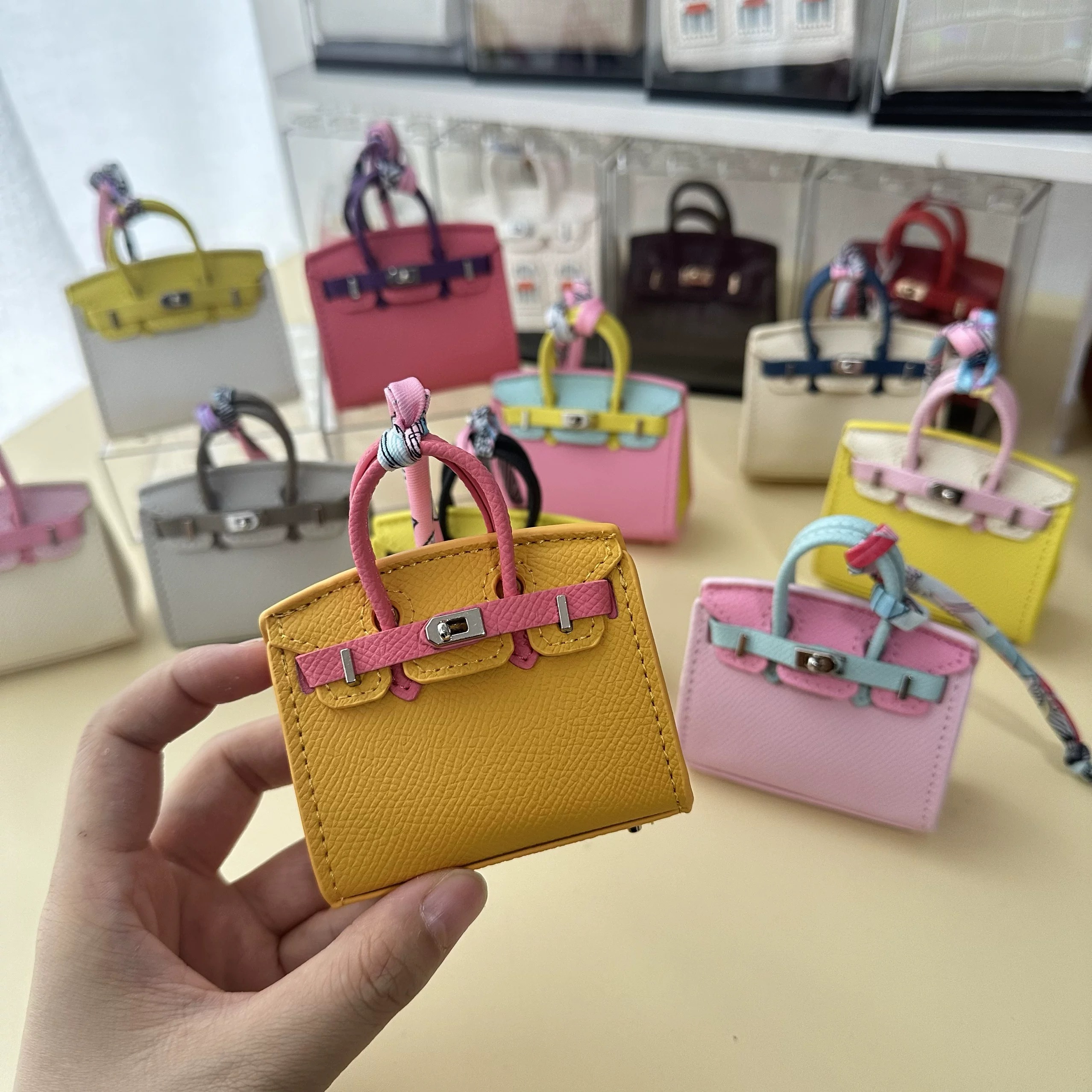 AirPods 4 Pro2 Mini Leather Handbag Bag Charm Cute Birkin Multipurpose Accessories