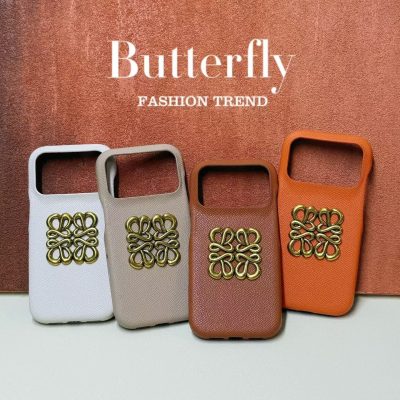 Butterfly Fashion Trend iPhone 17 / 16 Pro Max Leather Case – Premium Leather Protective Phone Cover