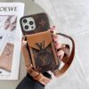Louis Vuitton iPhone 17 16 15 14 Pro Max Case With Leather Shoulder Strap