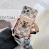 Louis Vuitton iPhone 17 16 15 14 Pro Max Case With Leather Shoulder Strap