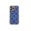 Blue Louis-Vuitton iPhone 16 Pro Max / iPhone 15 Plus Leather Wallet Case with LV Logo