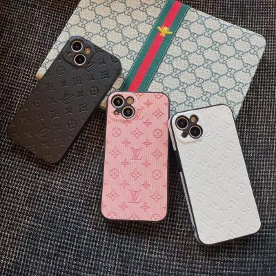 Louis Vuitton iPhone 16, 15, 14, 13, 12 Pro Max Leather Case Luxury LV Logo