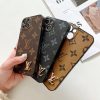 Louis Vuitton iPhone 16 Pro Max Leather Case with LV Logo Luxury Designer Phone Cover for iPhone 15, 14, 13, and 12 Pro Max