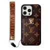 Louis Vuitton iPhone 17 16 15 14 Pro Max Leather Case With Stuff Holder