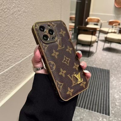 Louis Vuitton iPhone 15 Pro Max Case LV Leather iPhone Case