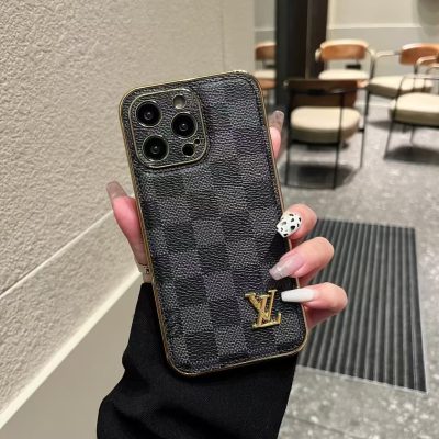 Louis Vuitton iPhone 14 15 Pro Max Case LV Leather iPhone Case