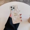 Kaki Case Gucci iPhone 16 Pro Max Leather Phone Case Gold GG Logo