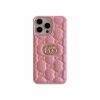 Pink Case Gucci iPhone 15 Pro Max Leather GG Logo Phone Case
