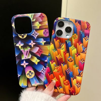 Louis-Vuitton iPhone 16 Pro Max Case LV Blue & Orange Designer Patterned Colors