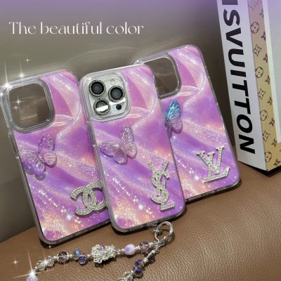 Pink Case Louis Vuitton iPhone 16 Pro Max Designer LV YSL CC Crystal Cover