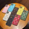 Louis Vuitton iPhone 16 Pro Max Leather Case with LV Cover for iPhone 15 to iPhone 16 Series