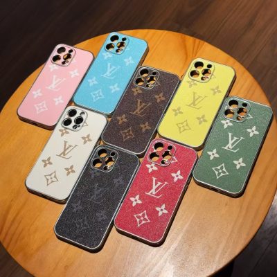 Louis Vuitton iPhone 16 Pro Max Leather Case with LV Cover for iPhone 15 to iPhone 16 Series
