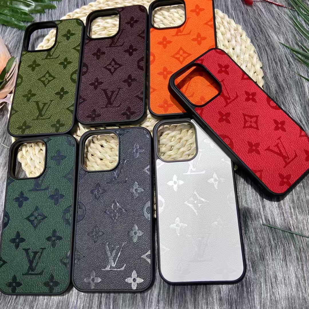 Luxury Louis Vuitton Leather iPhone 16 Pro Max & 16 Plus Case LV Logo Case for iPhone 13 / 14 / 15 / 16 Series