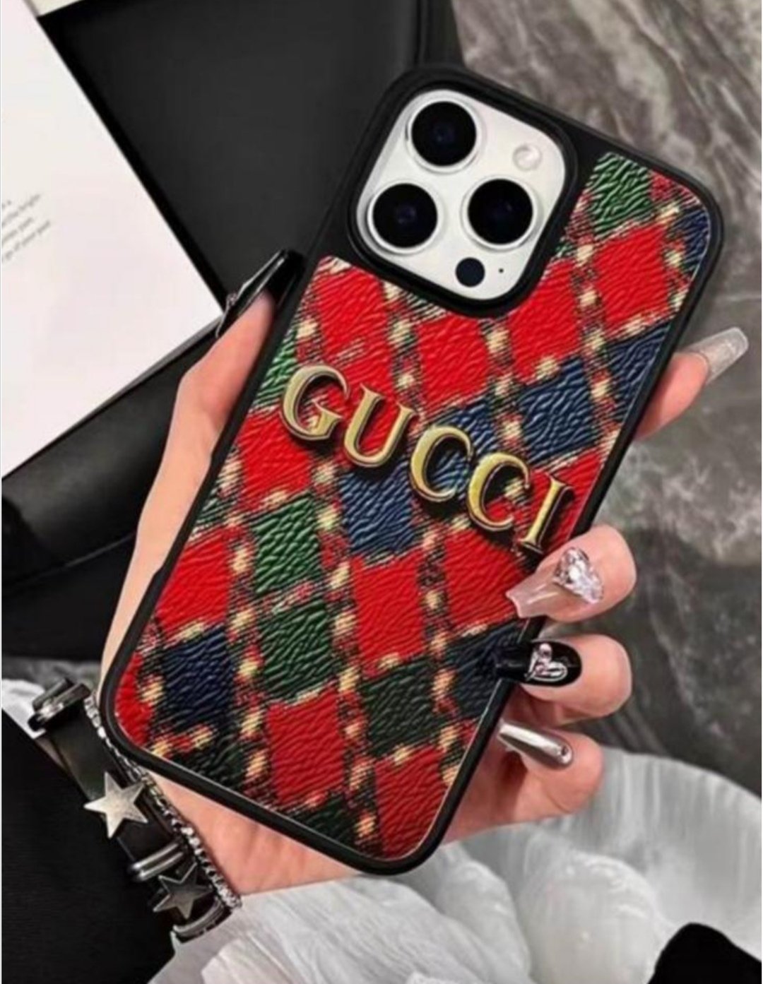 Gucci l phone 15pro ケース Gucci Designer iPhone 16 15 Pro Max Case GG Leather Phone Cover |