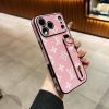 Pink Louis-Vuitton iPhone 17 16 Pro Max LV Leather Case With Handle