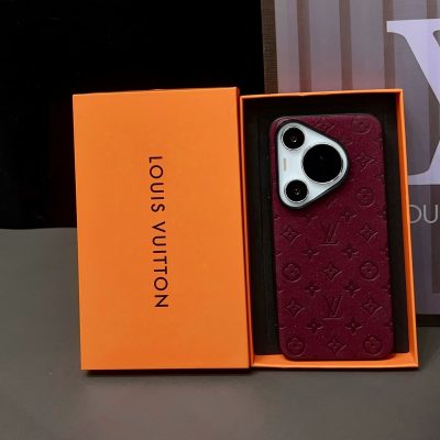 Red Louis Vuitton LV iPhone 17 Pro Max Leather Case Cover – Luxury Leather iPhone Case