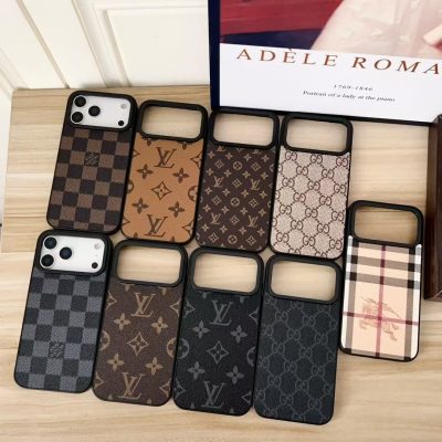 Louis-Vuitton iPhone 17 Pro Max Leather Case LV – iPhone 16 Pro Max / iPhone 15 Pro Max Luxury Leather Phone Cover