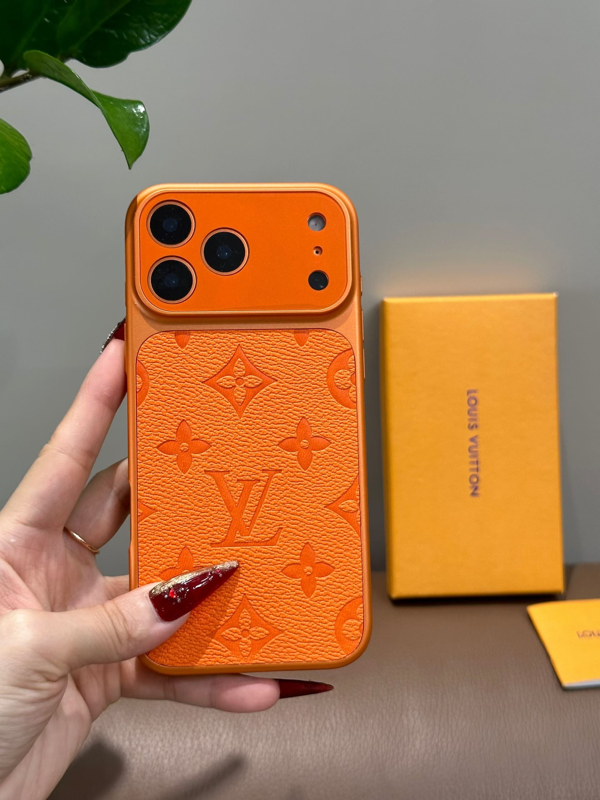 Louis-Vuitton iPhone 17 Pro Max Leather Case with Card Holder