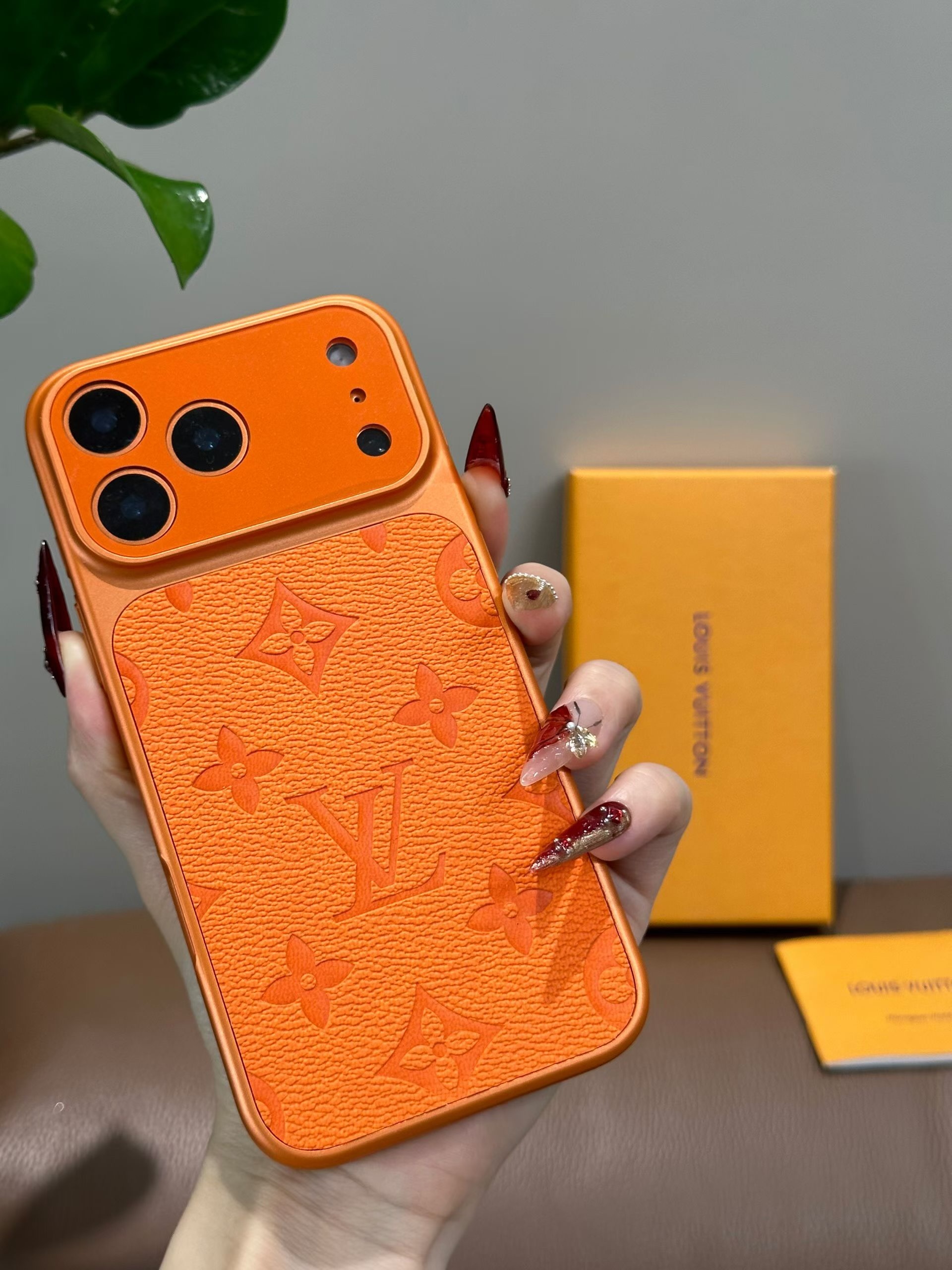 Louis-Vuitton iPhone 17 Pro Max Leather Case with Card Holder