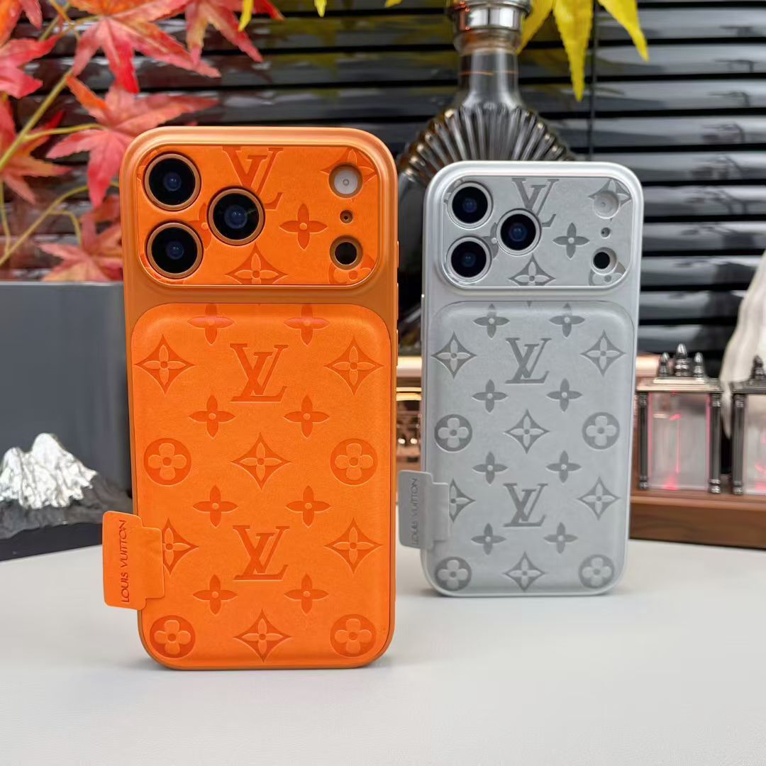 Louis-Vuitton iPhone 17 Pro Max Leather Case with Card Holder