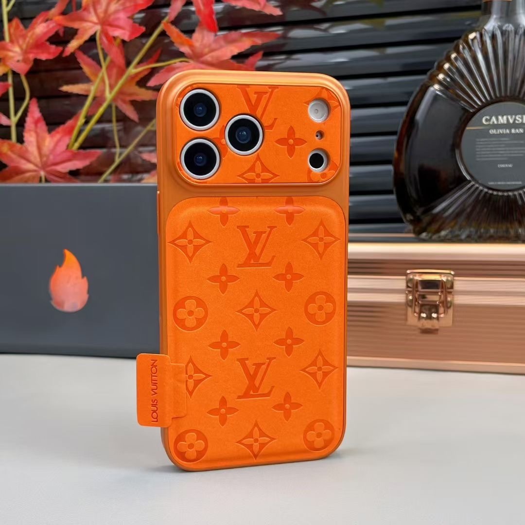 Louis-Vuitton iPhone 17 Pro Max Leather Case with Card Holder
