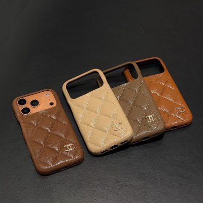 Luxury Chanel-CC iPhone 17 Pro Max Leather Case Cover – iPhone 16 Pro Max Designer Leather Phone Case