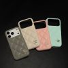 Chanel-CC iPhone 17 Pro Max Leather Case Cover – iPhone 16 Pro Max Luxury Leather Phone Case (Brown, Kaki, Pink, Blue)