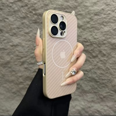 Kaki Apple Logo iPhone 17 Air Case with MagSafe – iPhone 17 Pro Max / iPhone 16 Pro Max Frosted Glass Phone Case Cover