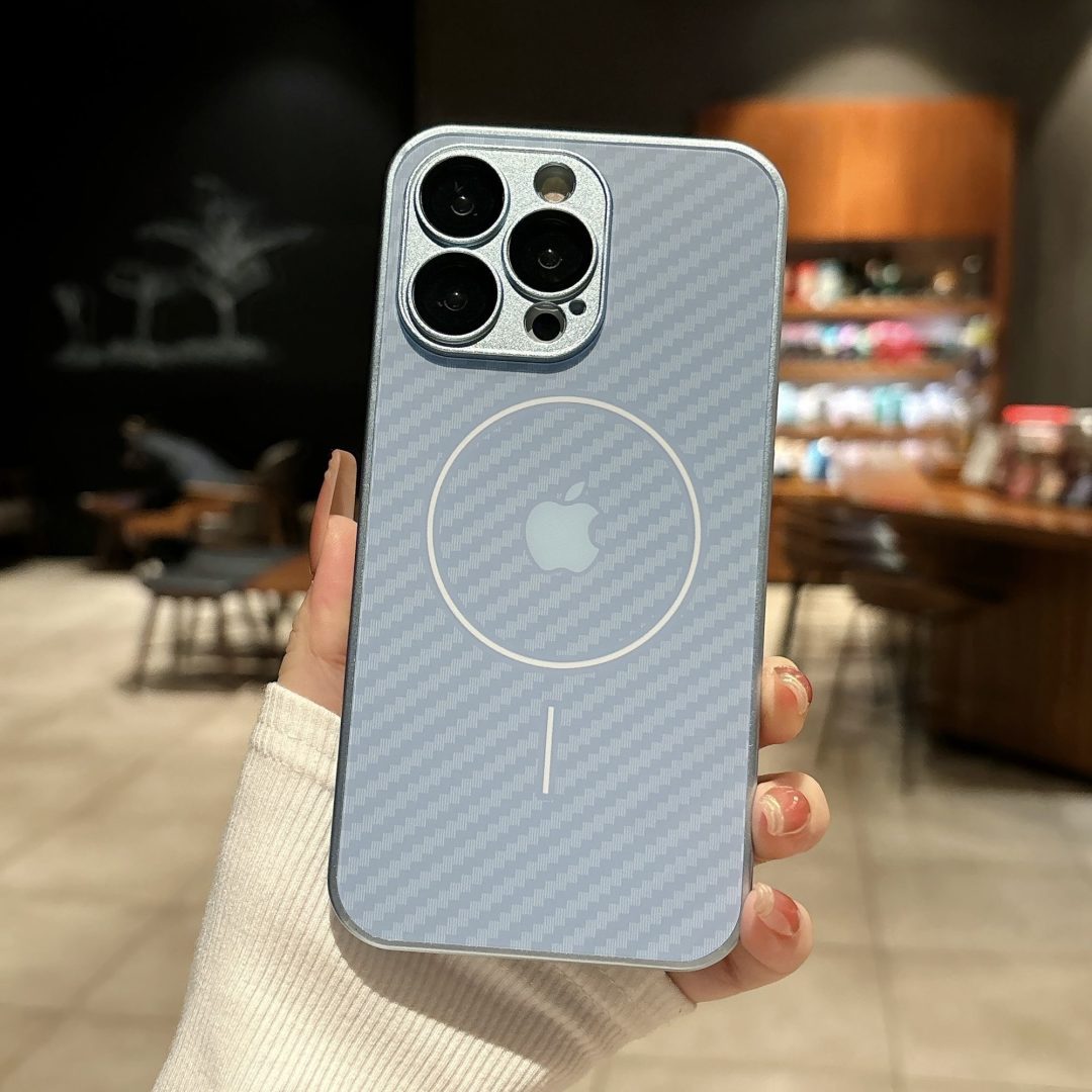 Light Blue Apple Logo iPhone 17 Air & iPhone 17 Pro Max Case – MagSafe