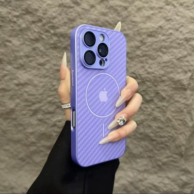 Blue Sky Apple Logo iPhone 17 Air Case with MagSafe – iPhone 17 Pro Max / iPhone 16 Pro Max Frosted Glass Phone Case Cover, Honeycomb Heat Dissipation