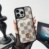 Louis-Vuitton iPhone 17 Pro Max Leather Case with Card Holder Wallet Case LV Gold Logo