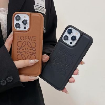 LOEWE iPhone 17 Pro Max Leather Phone Case Cover – Luxury Leather iPhone Case for iPhone 16 Pro Max, Premium Leather Protective Phone Cover