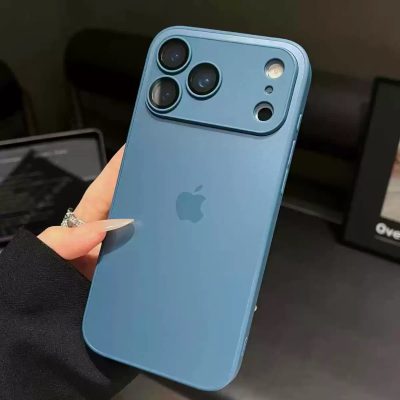 Blue Apple Logo iPhone 17 Air Case – iPhone 17 Pro Max / iPhone 16 Pro Max Phone Case Cover, Apple Logo Designer Protective Case