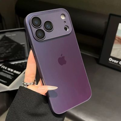 Purple Apple Logo iPhone 17 Air Case – iPhone 17 Pro Max / iPhone 16 Pro Max Phone Case Cover, Apple Logo Slim Protective Case
