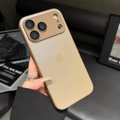 Gold Apple Logo iPhone 17 Air Case – iPhone 17 Pro Max / iPhone 16 Pro Max Phone Case Cover, Luxury Apple Logo Slim Protective Case