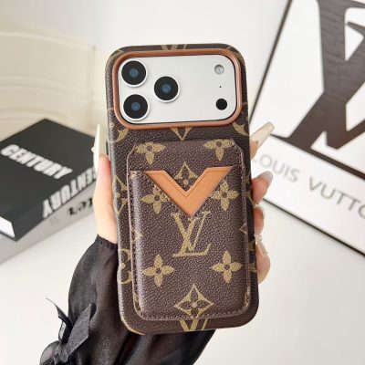 Louis-Vuitton iPhone 17 Pro Max Leather Case with Card Holder Wallet LV Cover – iPhone 16 Pro Max Leather Wallet Case