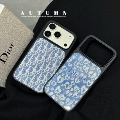 Dior Blue iPhone 17 Pro Max Case – Luxury Designer Phone Case Cover for iPhone 16 Pro Max, Premium Blue Protective Case